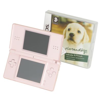 Nintendo DS Lite Handheld Console with Nintendogs Labrador Pink