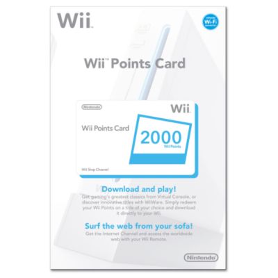 Nintendo Wii 2000 Points Card
