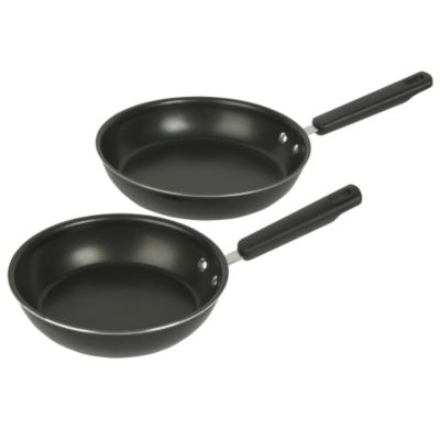 Prestige Twin Pack Aluminium Frying Pan Set Black