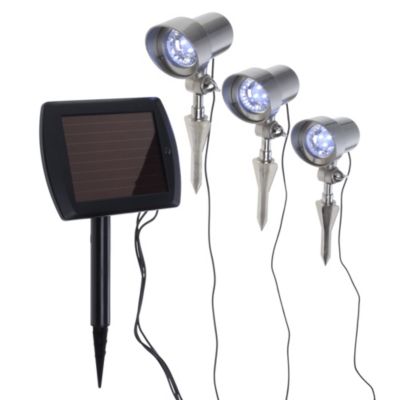 Sainsburys Solar Aluminium Spot Light 3-pack