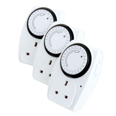 Masterplug 24hr Mechanical Timer Triple Pack