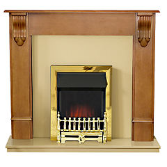 Victorian Corbel Ivory Electric Fireplace Suite