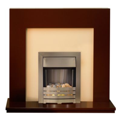 Statutory Miami Chocolate Electric Fireplace Suite