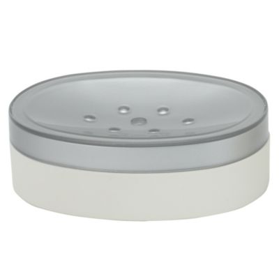 Tu White and Silver Soap Dish