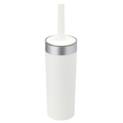 Tu White and Silver Toilet Brush Holder
