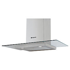 Hotpoint HD7TX Chimney Cooker Hood Steel and Glass