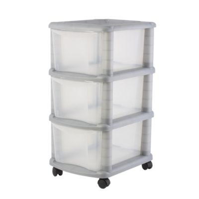 Tu 3-drawer Tower Silver