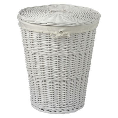 Wicker Laundry Basket White