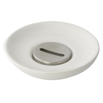 Tu White Slim Ceramic Soap Dish