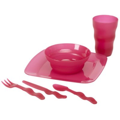 Sainsbury's Raspberry 24-piece Wave Design Picnic Set