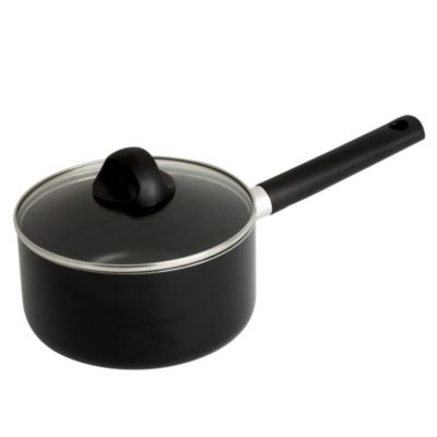 Tu Black Aluminium 20cm Saucepan with Lid