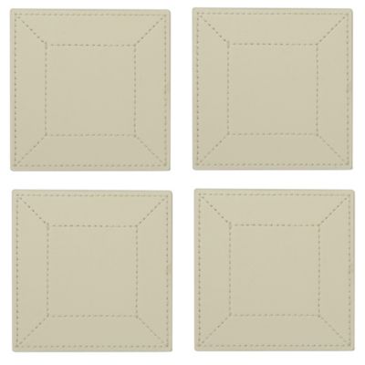 Tu 4-pack Faux Leather Coasters Cream