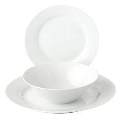 Basics White Porcelain 12-piece Dinner Set