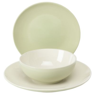 Statutory Tu Green Stoneware 12-piece Dinner Set