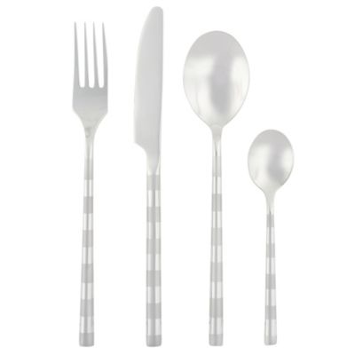 Tu 16-piece Stainless Steel Striped Cutlery Set