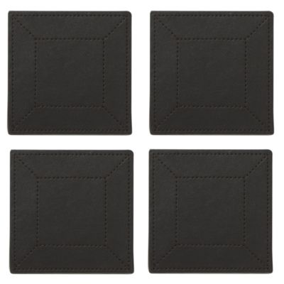 Tu 4-pack Faux Leather Coasters Chocolate
