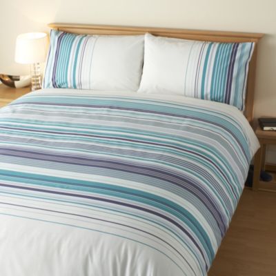 Tu Printed Blue Stripe Bed Linen Set