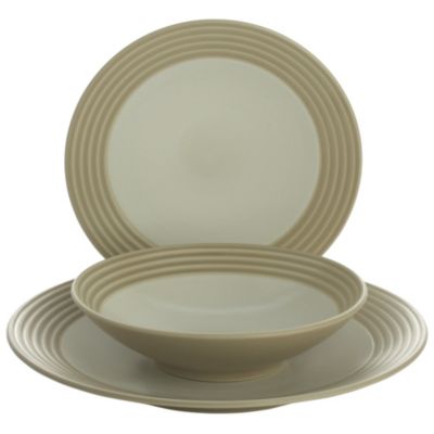 Denby Intro Stripes 12-piece Dinner Set Sand