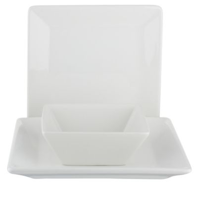 Statutory Tu Square White Earthenware 12-piece Dinner Set