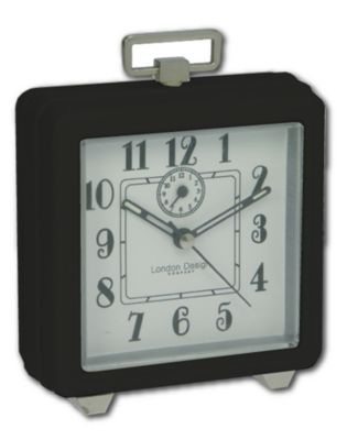 London Design Retro Style Alarm Clock Black