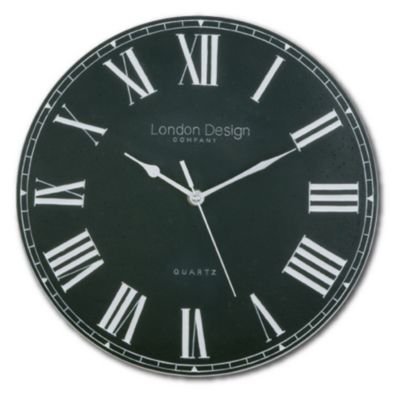 London Design Traditional Style Black Wall Clock
