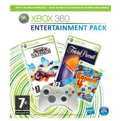 Burnout Paradise, Trivial Pursuit and Connect 4 for Xbox 360 plus Wireless Controller