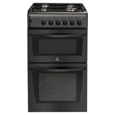 Indesit KD3G2AG Gas Cooker Black