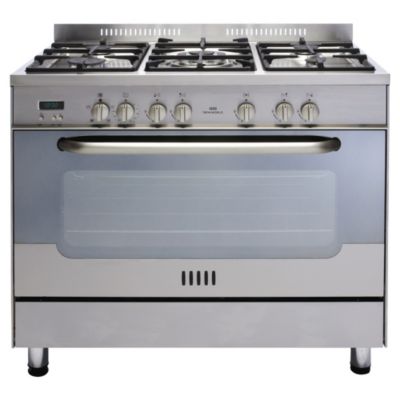 New World DF91 Dual Fuel Range Cooker Stainless Steel