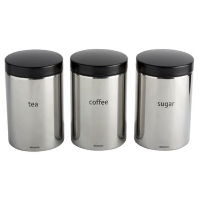 Brabantia Steel Tea Coffee & Sugar Canisters