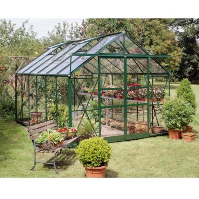 Eden Greenhouse with Horticultural Glass and Base Green 8x12ft Green