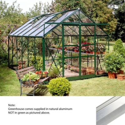 Eden Greenhouse with Horticultural Glass and Base Natural Finish 8x12ft