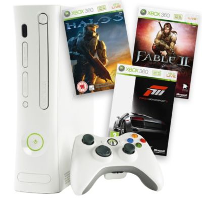 Xbox Arcade Console plus Fable II plus Forza 3 plus Halo 3
