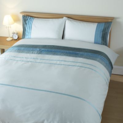 Tu Duck Egg Panel Pin Tuck Bed Linen Set