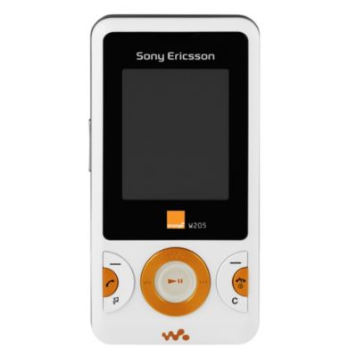 Orange Sony W205 Mobile Phone White plus Â£10 Call Credit