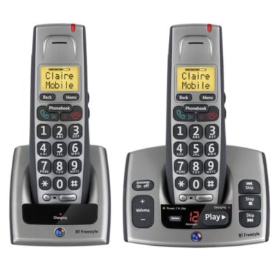 BT Freestyle 750 Twin Phone Titanium Grey