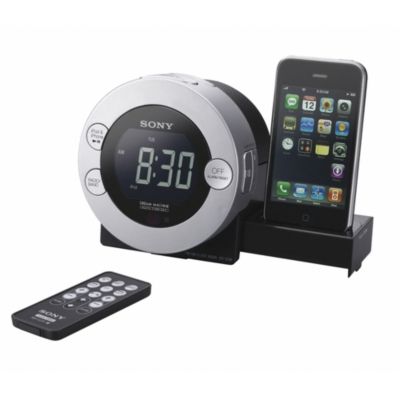 Sony ICFC71PS iPod Dock Clock Radio Silver and Black