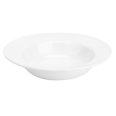 Tu Chunky White Porcelain Rimmed Pasta Bowl