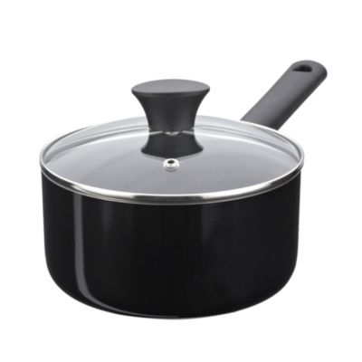 Sainsbury's Aluminium 18cm Saucepan with Lid Black