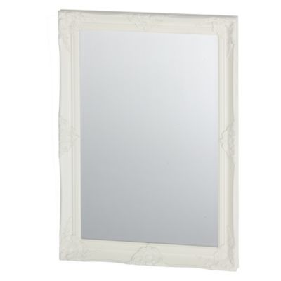 Classic White Ornate Mirror 88x63cm