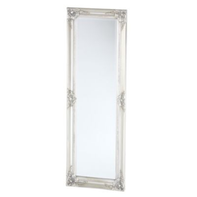 Classic Ornate Mirror Long Silver
