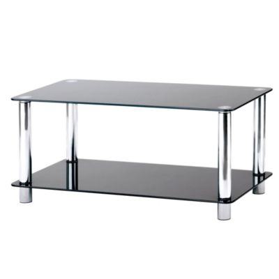 Statutory Camden Metal and Black Glass Coffee Table