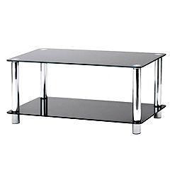 Camden Metal and Black Glass Coffee Table