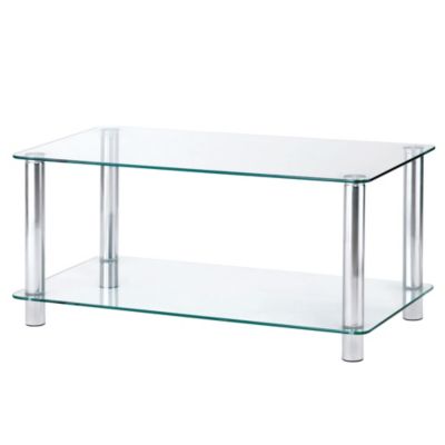 Statutory Camden Metal and Clear Glass Coffee Table