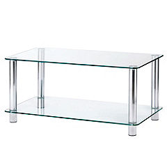 Statutory Camden Metal and Clear Glass Coffee Table