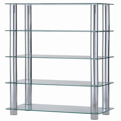 Camden Metal & Clear Glass 5-tier Shelving Unit