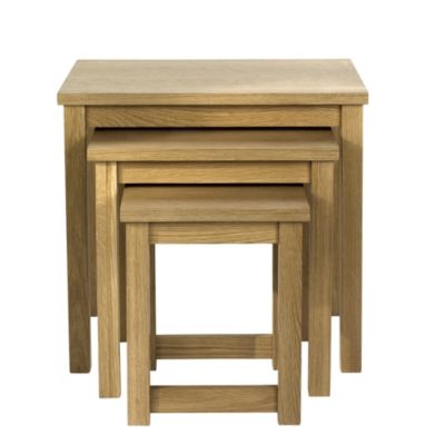 Kensington Oak Veneer Nest of 3 Tables