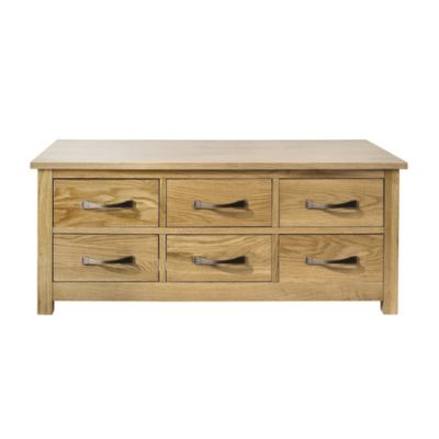 Statutory Kensington Oak Veneer Trunk Coffee Table