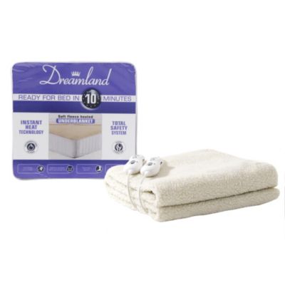 Dreamland 6864 Ready for Bed in 10 Minutes Double Dual Control Fleece Under Blanket