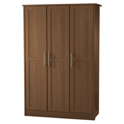 Delta Walnut Effect 3-door Wardrobe