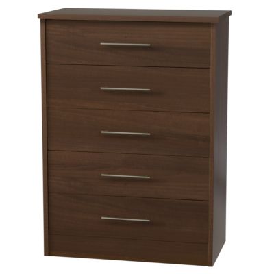 Consort Delta Walnut Effect 5-drawer Chest